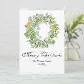 クリスマスの花輪 水彩 シーズンカード (スタンド正面)