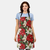 クリスマスの花 エプロン (着用した状態)