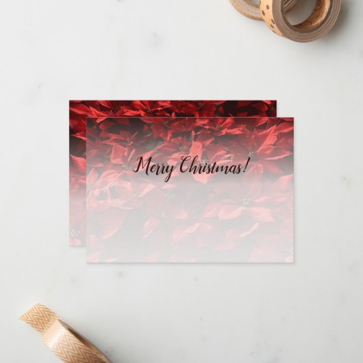 クリスマスの花 オリジナル写真 おめでとう ノートカード (正面/裏面インサイチュ)