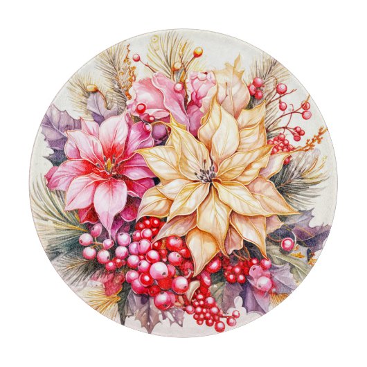 クリスマスの花 カッティングボード (正面)