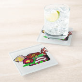 クリスマスの花 ガラスコースター (アングル)