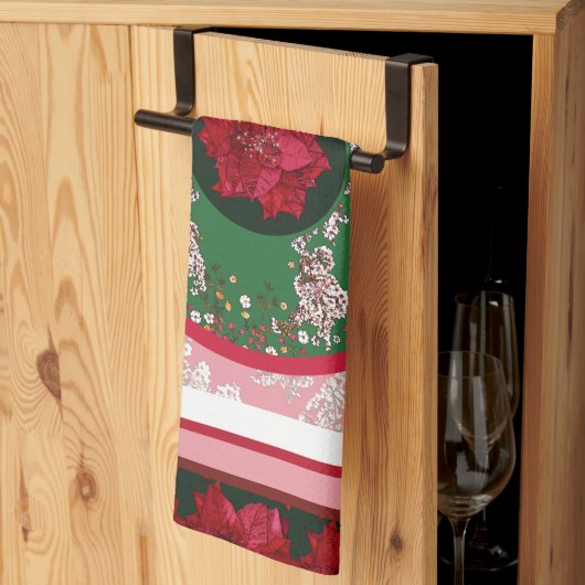 クリスマスの花 キッチンタオル (三つ折り)