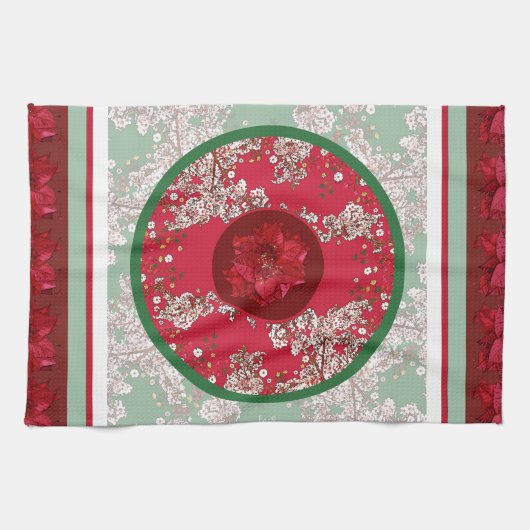 クリスマスの花 キッチンタオル (横)