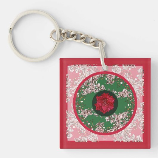 クリスマスの花 キーホルダー (正面)