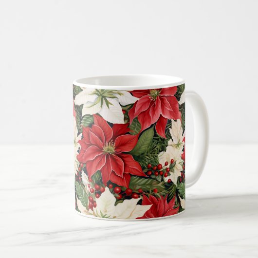 クリスマスの花 コーヒーマグカップ (正面右)