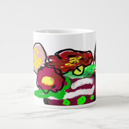 クリスマスの花 ジャンボコーヒーマグカップ (正面)