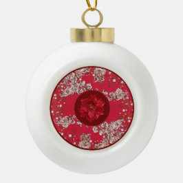 クリスマスの花 セラミックボールオーナメント