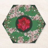 クリスマスの花 ペーパーコースター (正面)