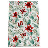 クリスマスの花 ポインセチア ミディアムペーパーバッグ (裏面)