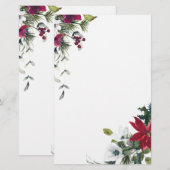 クリスマスの花 便箋 (正面/裏面)