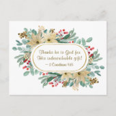 クリスマスの花  神に感謝を捧げる 聖書の言葉 ポストカード (正面)