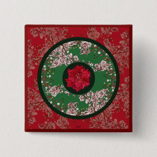 クリスマスの花 缶バッジ