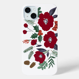 クリスマスの花 iPhone 15 MINIケース