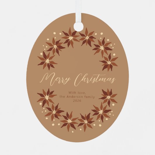 クリスマスの花terracottaフォトフレーム メタルオーナメント (裏面)