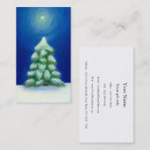 クリスマスの芸術の休日カード木の雪12月25日 名刺 (正面/裏面)