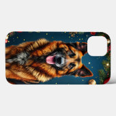 クリスマスの芸術的なジャーマンシェパードのエレガンス 🖤 Case-Mate iPhoneケース (裏面 (横))