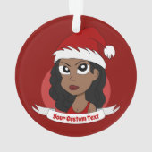 クリスマスの若い女性のキャラクター オーナメント (裏面)