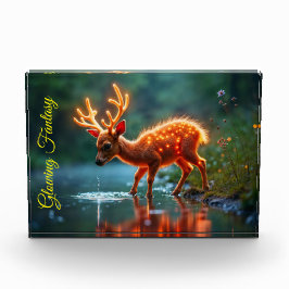 クリスマスの若い鹿ストリーム魔法ライト フォトブロック