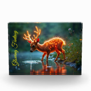 クリスマスの若い鹿ストリーム魔法ライト フォトブロック