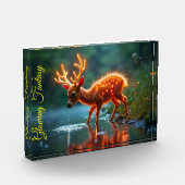 クリスマスの若い鹿ストリーム魔法ライト フォトブロック (左)