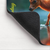 クリスマスの若い鹿ストリーム魔法ライト マウスパッド (コーナー)