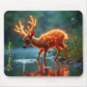 クリスマスの若い鹿ストリーム魔法ライト マウスパッド (正面)