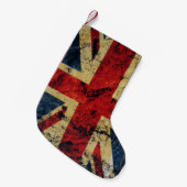 クリスマスの英国国旗 スモールクリスマスストッキング (正面 (吊り時))