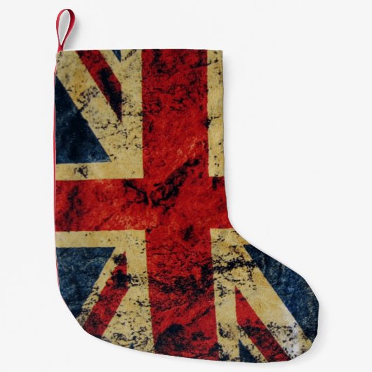 クリスマスの英国国旗 スモールクリスマスストッキング (正面)