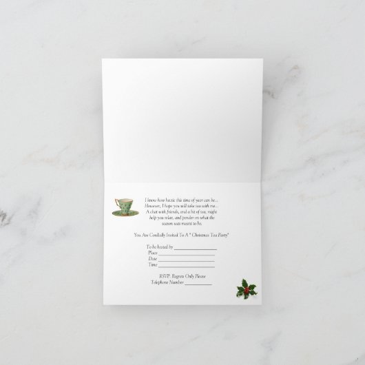 クリスマスの茶パーティの招待状 招待状 (内部)