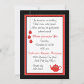 クリスマスの茶パーティの招待状、赤いレースの優雅 招待状 (裏面)