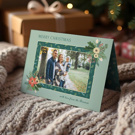 クリスマスの華やかなフラワー 1枚の写真  シーズンカード