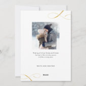 クリスマスの華やかな手書きフォントの写真2枚デザイン シーズンカード (裏面)