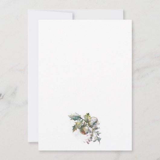 クリスマスの華やかな雰囲気を添えるホリデーシーズンの招待状 招待状 (裏面)