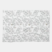 クリスマスの葉と果実 キッチンタオル (横)