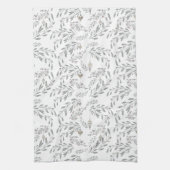 クリスマスの葉と果実 キッチンタオル (縦)