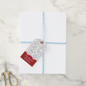 クリスマスの葉と果実 ギフトタグ (より糸付き)