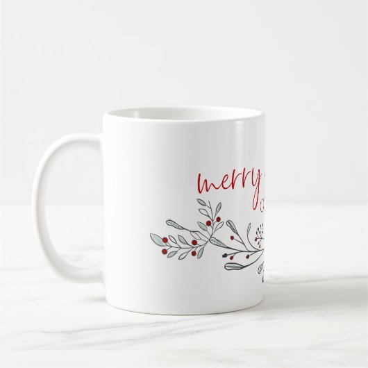 クリスマスの葉と果実 コーヒーマグカップ (左)