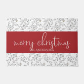 クリスマスの葉と果実 ドアマット (正面)