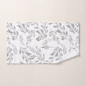 クリスマスの葉と果実 バスタオルセット (ハンドタオル)