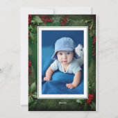 クリスマスの葉と枝のホリデーカード（2枚の写真入り） シーズンカード (裏面)