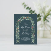 クリスマスの葉のアーチの動きを示す告知 ポストカード (スタンド正面)