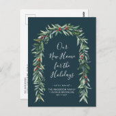 クリスマスの葉のアーチの動きを示す告知 ポストカード (正面/裏面)