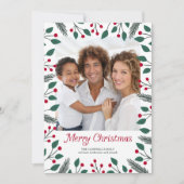 クリスマスの葉の写真 シーズンカード (正面)