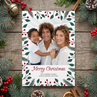 クリスマスの葉の写真 シーズンカード