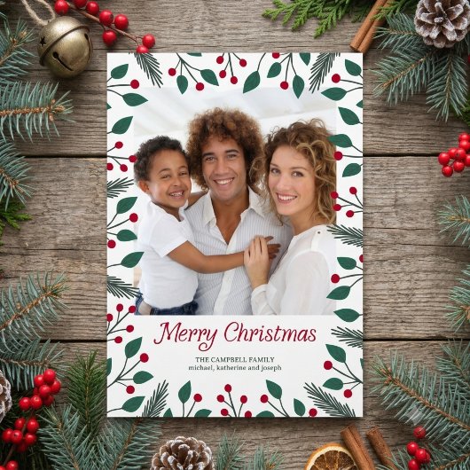 クリスマスの葉の写真 シーズンカード