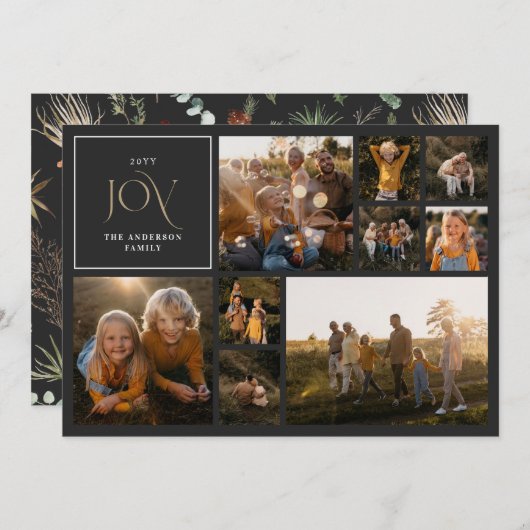 クリスマスの葉の喜び水の色の植物写真 シーズンカード (正面/裏面)