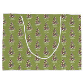 クリスマスの葉の抽象的な木のホリデー ラージペーパーバッグ (裏面)