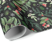 クリスマスの葉の果実はミストリーとホリー ラッピングペーパー (ロールコーナー)