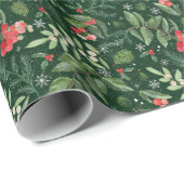 クリスマスの葉の果実はミストリーとホリー ラッピングペーパー (ロールコーナー)