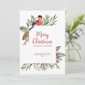 クリスマスの葉の白い写真 シーズンカード (スタンド正面)